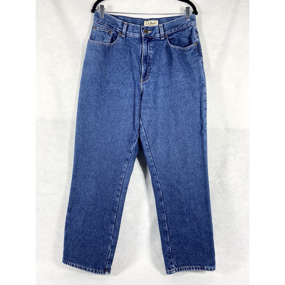 L.L. Bean Jeans Women's 14 Blue High Rise Original Fit Flannel Lined Y2K Vtg 90s